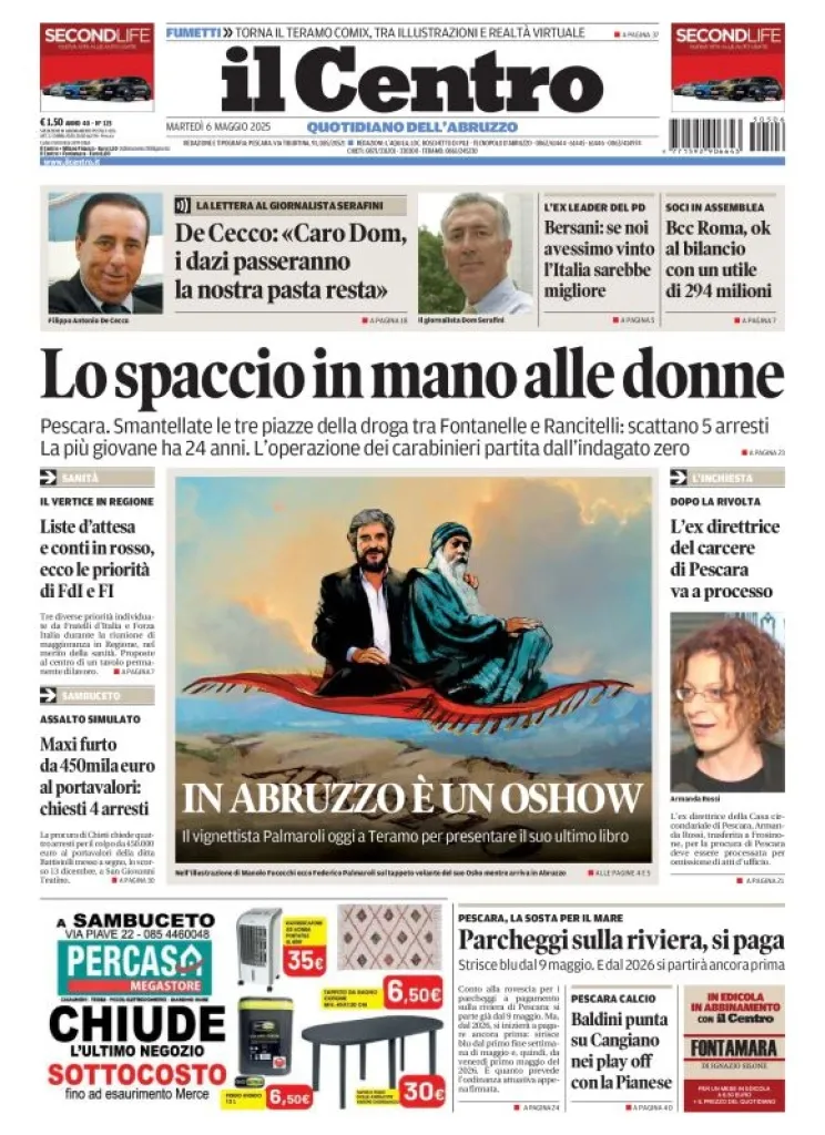 Prima-pagina-il centro-oggi-edizione-del-2025-05-06